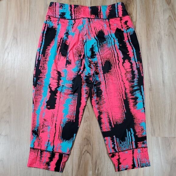🔺️Fabletics Red, Black, & Turquoise Heatwave Slouch Fit Athletic Pants XLarge - Picture 3 of 10